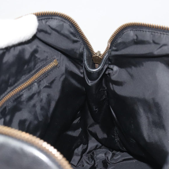 Miu Miu Shoulder Bag Leather Black Gold Auth 194374A