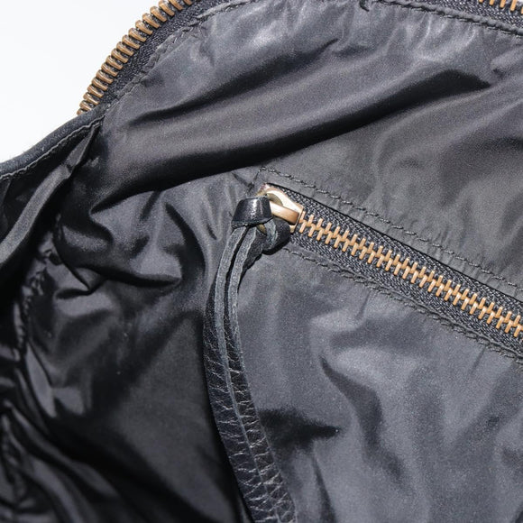 Miu Miu Shoulder Bag Leather Black Gold Auth 194374A
