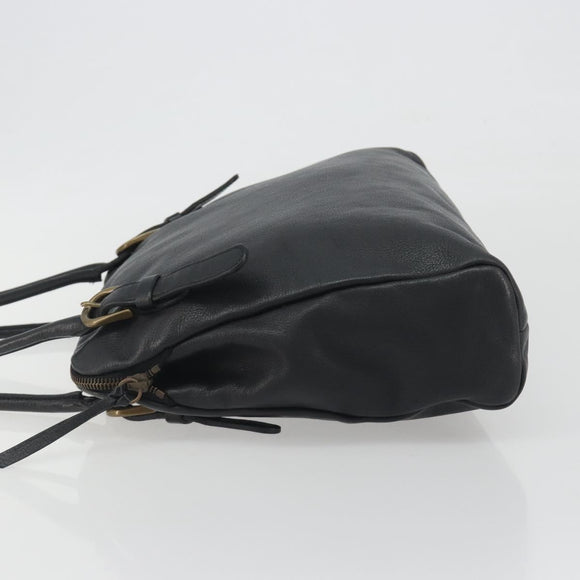 Miu Miu Shoulder Bag Leather Black Gold Auth 194374A