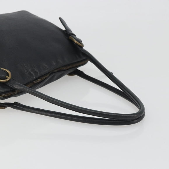 Miu Miu Shoulder Bag Leather Black Gold Auth 194374A