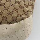 GUCCI GG Canvas Tote Bag Beige Silver 153238 Auth 194375A-15
