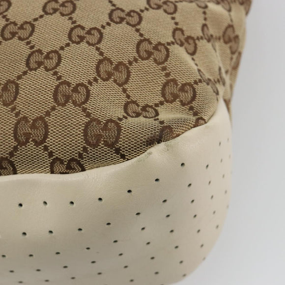 GUCCI GG Canvas Tote Bag Beige Silver 153238 Auth 194375A