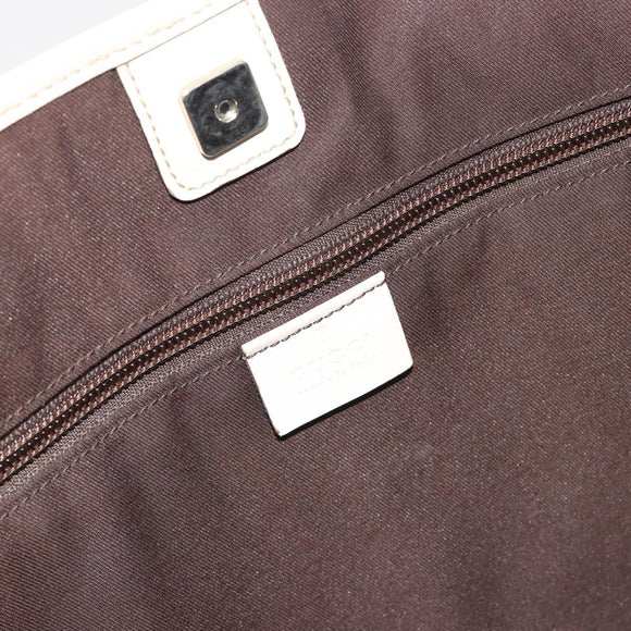 GUCCI GG Canvas Tote Bag Beige Silver 153238 Auth 194375A