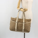 GUCCI GG Canvas Tote Bag Beige Silver 153238 Auth 194375A-22