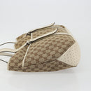 GUCCI GG Canvas Tote Bag Beige Silver 153238 Auth 194375A-4
