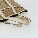 GUCCI GG Canvas Tote Bag Beige Silver 153238 Auth 194375A-7