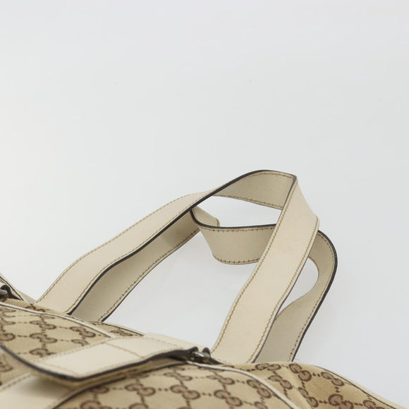 GUCCI GG Canvas Tote Bag Beige Silver 153238 Auth 194375A