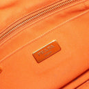 PRADA Canapa PM Hand Bag Canvas Orange Gold Auth 194376-15