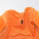 PRADA Canapa PM Hand Bag Canvas Orange Gold Auth 194376-18