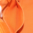 PRADA Canapa PM Hand Bag Canvas Orange Gold Auth 194376-21