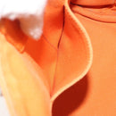 PRADA Canapa PM Hand Bag Canvas Orange Gold Auth 194376-22