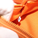 PRADA Canapa PM Hand Bag Canvas Orange Gold Auth 194376-23