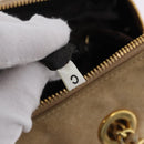 PRADA Hand Bag Suede Beige Gold Auth 194377A-11