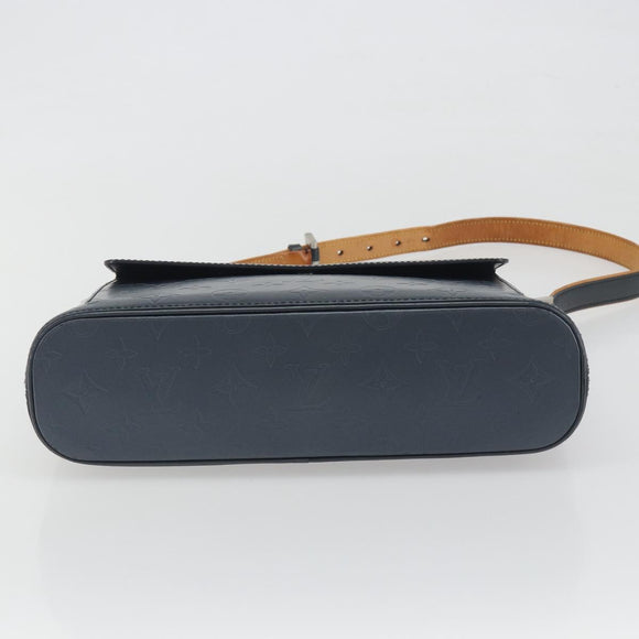 LOUIS VUITTON Monogram Mat Alston Shoulder Bag Navy M55125 LV Auth 194378