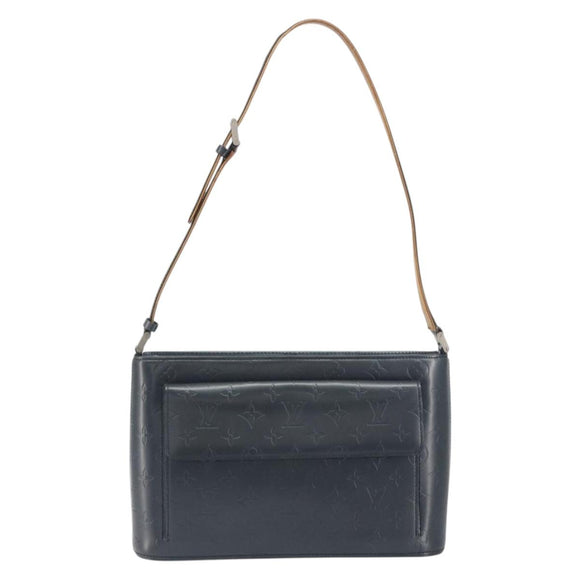 LOUIS VUITTON Monogram Mat Alston Shoulder Bag Navy M55125 LV Auth 194378