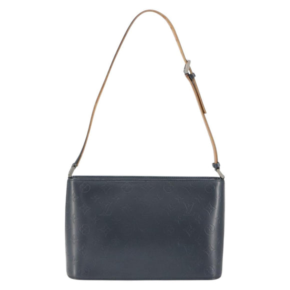 LOUIS VUITTON Monogram Mat Alston Shoulder Bag Navy M55125 LV Auth 194378