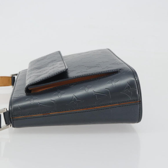 LOUIS VUITTON Monogram Mat Alston Shoulder Bag Navy M55125 LV Auth 194378