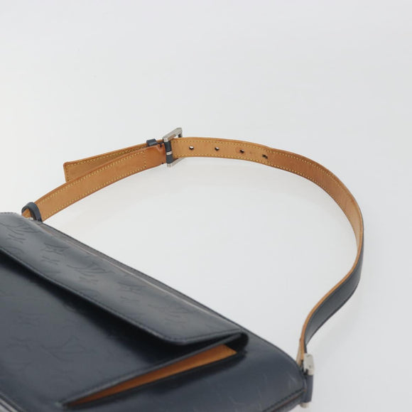 LOUIS VUITTON Monogram Mat Alston Shoulder Bag Navy M55125 LV Auth 194378