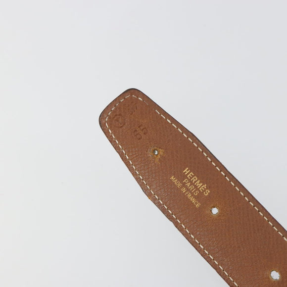 HERMES Constance H Belt Leather 31.9"" Black Gold Auth 194379