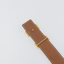 HERMES Constance H Belt Leather 31.9"" Black Gold Auth 194379-7