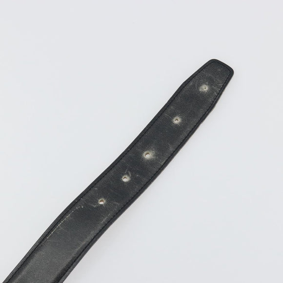 HERMES Constance H Belt Leather 31.9"" Black Gold Auth 194379