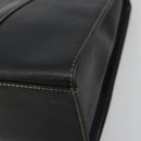 Burberrys Hand Bag Leather Black Gold Auth 194380-9