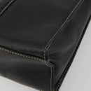 Burberrys Hand Bag Leather Black Gold Auth 194380-15