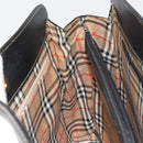 Burberrys Hand Bag Leather Black Gold Auth 194380-17