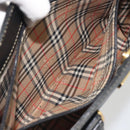 Burberrys Hand Bag Leather Black Gold Auth 194380-22