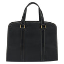 Burberrys Hand Bag Leather Black Gold Auth 194380-2