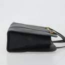 Burberrys Hand Bag Leather Black Gold Auth 194380-3