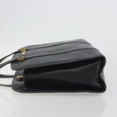 Burberrys Hand Bag Leather Black Gold Auth 194380-4