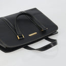 Burberrys Hand Bag Leather Black Gold Auth 194380-6