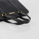Burberrys Hand Bag Leather Black Gold Auth 194380-7