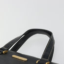 Burberrys Hand Bag Leather Black Gold Auth 194380-8