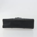 Burberrys Hand Bag Leather Black Gold Auth 194380-5