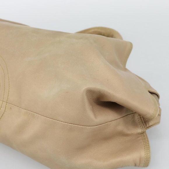LOEWE Nappa Aire Anagram Hand Bag Leather Gold Auth 194382