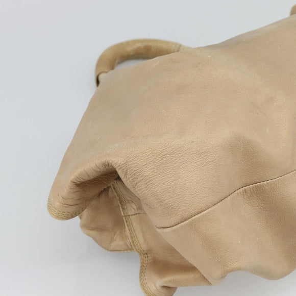 LOEWE Nappa Aire Anagram Hand Bag Leather Gold Auth 194382