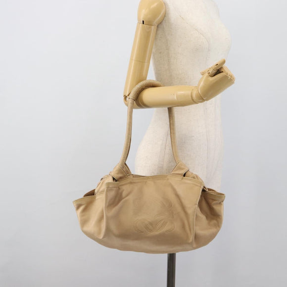 LOEWE Nappa Aire Anagram Hand Bag Leather Gold Auth 194382