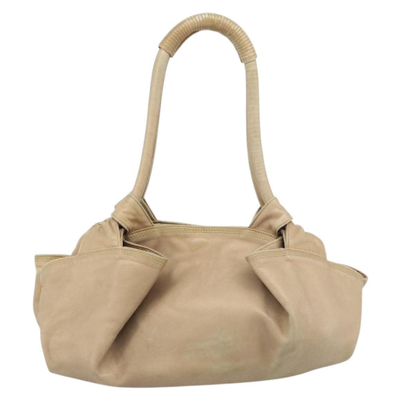 LOEWE Nappa Aire Anagram Hand Bag Leather Gold Auth 194382