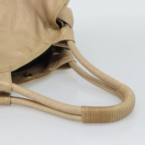 LOEWE Nappa Aire Anagram Hand Bag Leather Gold Auth 194382