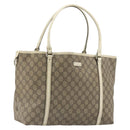 GUCCI GG Supreme Tote Bag PVC Beige Gold 197953 Auth 194383-1