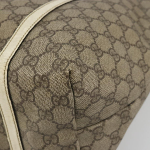 GUCCI GG Supreme Tote Bag PVC Beige Gold 197953 Auth 194383