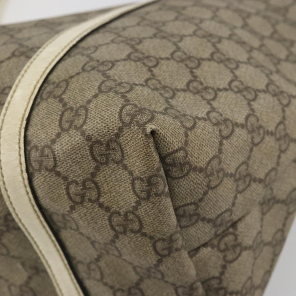 GUCCI GG Supreme Tote Bag PVC Beige Gold 197953 Auth 194383