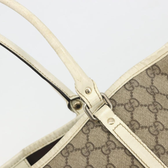 GUCCI GG Supreme Tote Bag PVC Beige Gold 197953 Auth 194383