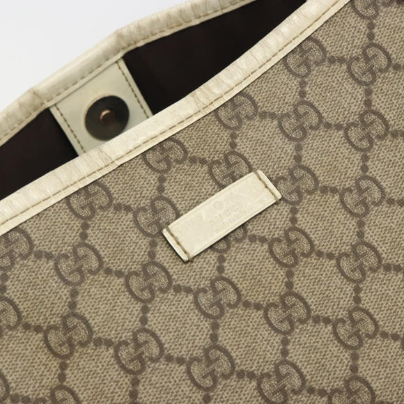 GUCCI GG Supreme Tote Bag PVC Beige Gold 197953 Auth 194383