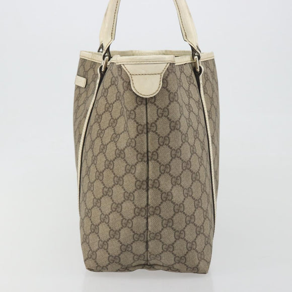 GUCCI GG Supreme Tote Bag PVC Beige Gold 197953 Auth 194383