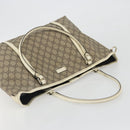 GUCCI GG Supreme Tote Bag PVC Beige Gold 197953 Auth 194383-6