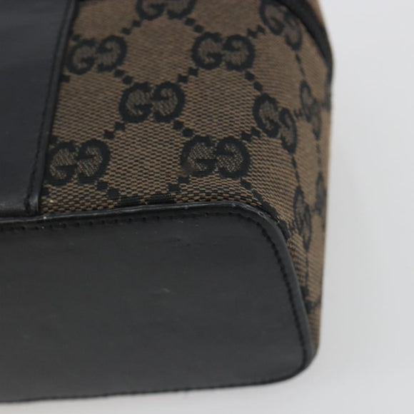 GUCCI GG Canvas Vanity Hand Bag Black Silver 039 1051 Auth 194389A