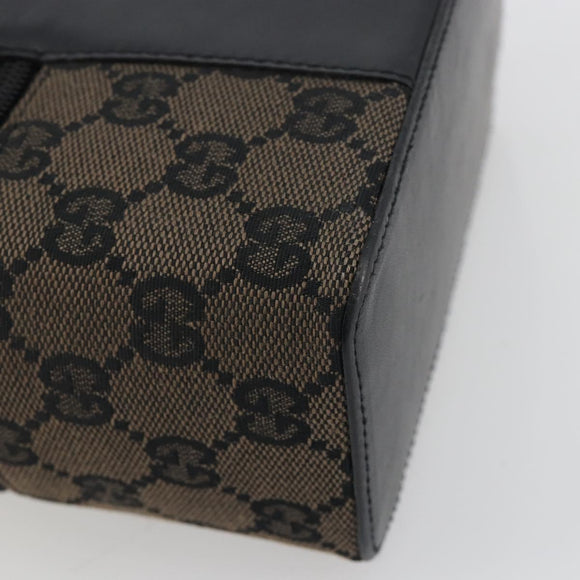 GUCCI GG Canvas Vanity Hand Bag Black Silver 039 1051 Auth 194389A